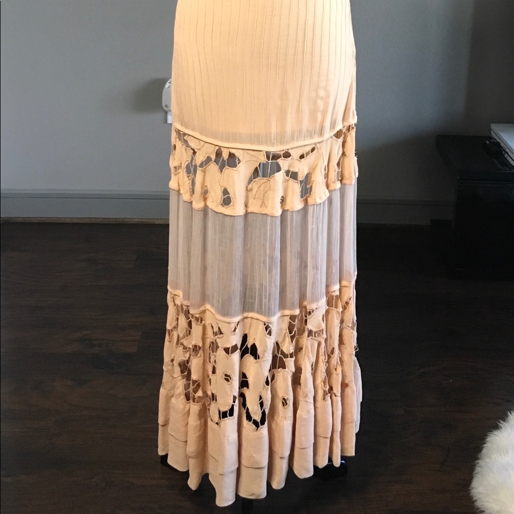 🎉HP🎉Free People To Put it Wildly Tan Maxi Skirt - Picture 4 of 8